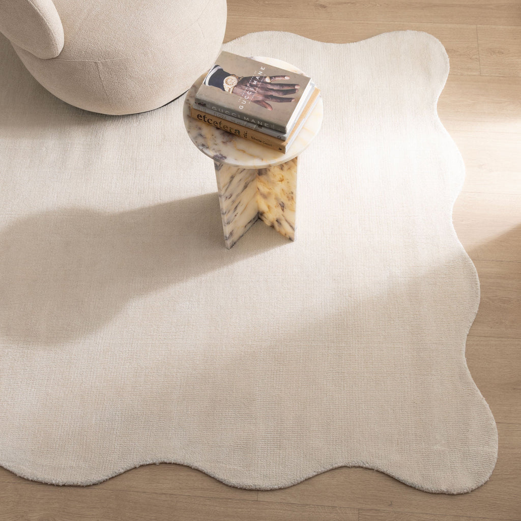 Ollie Scalloped Irregular Rug Ivory