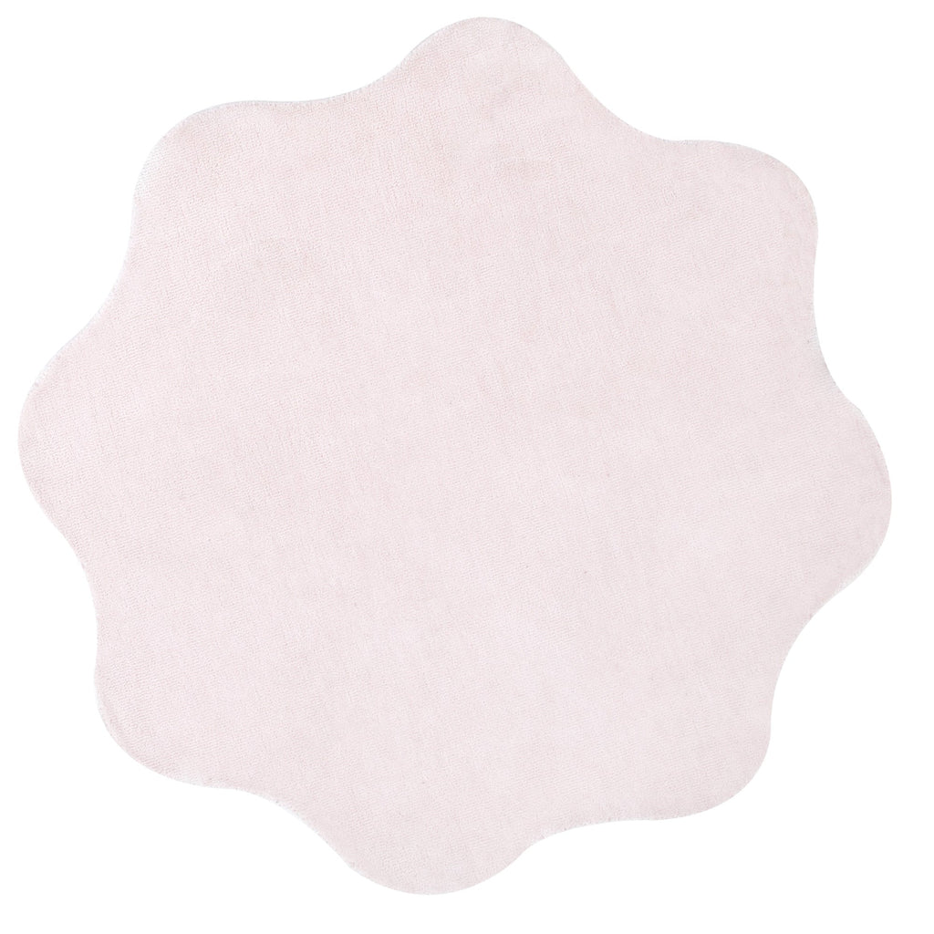 Ollie Scalloped Irregular Round Rug Pink