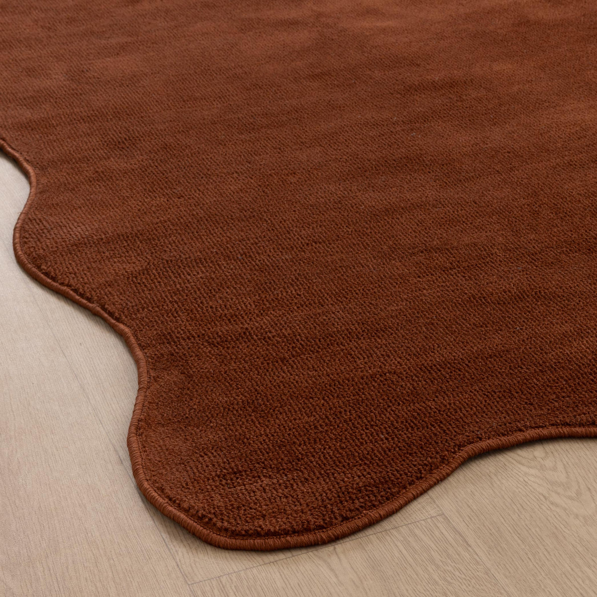Ollie Scalloped Irregular Runner Terracotta