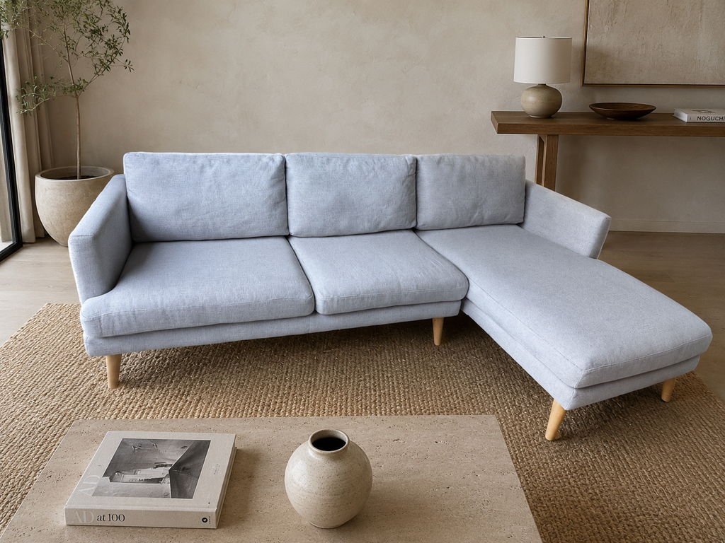 Castlery Tana L-Shaped Corner Modular Sofa – Light Grey