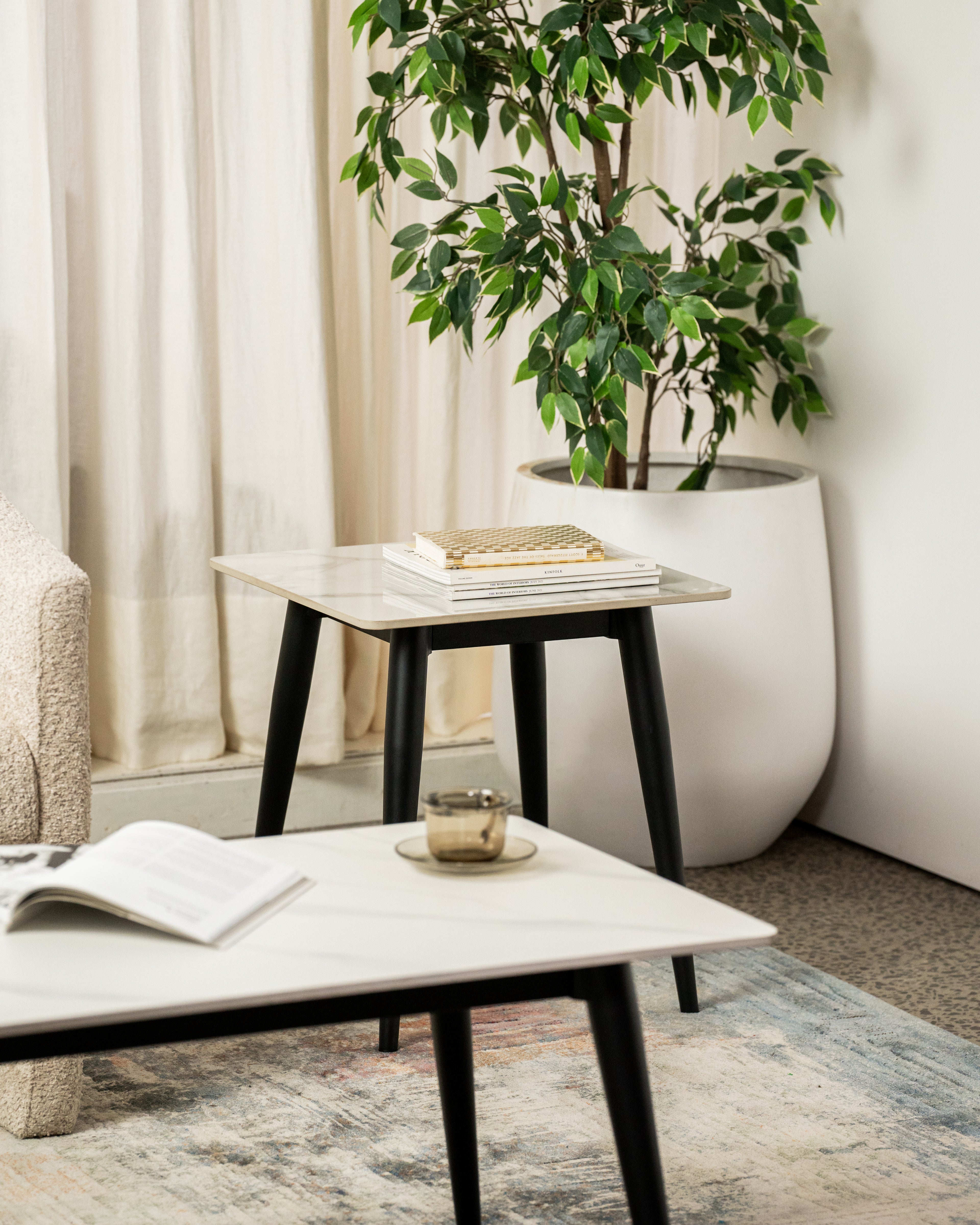 Bentley Side Table Snow White Ceramic