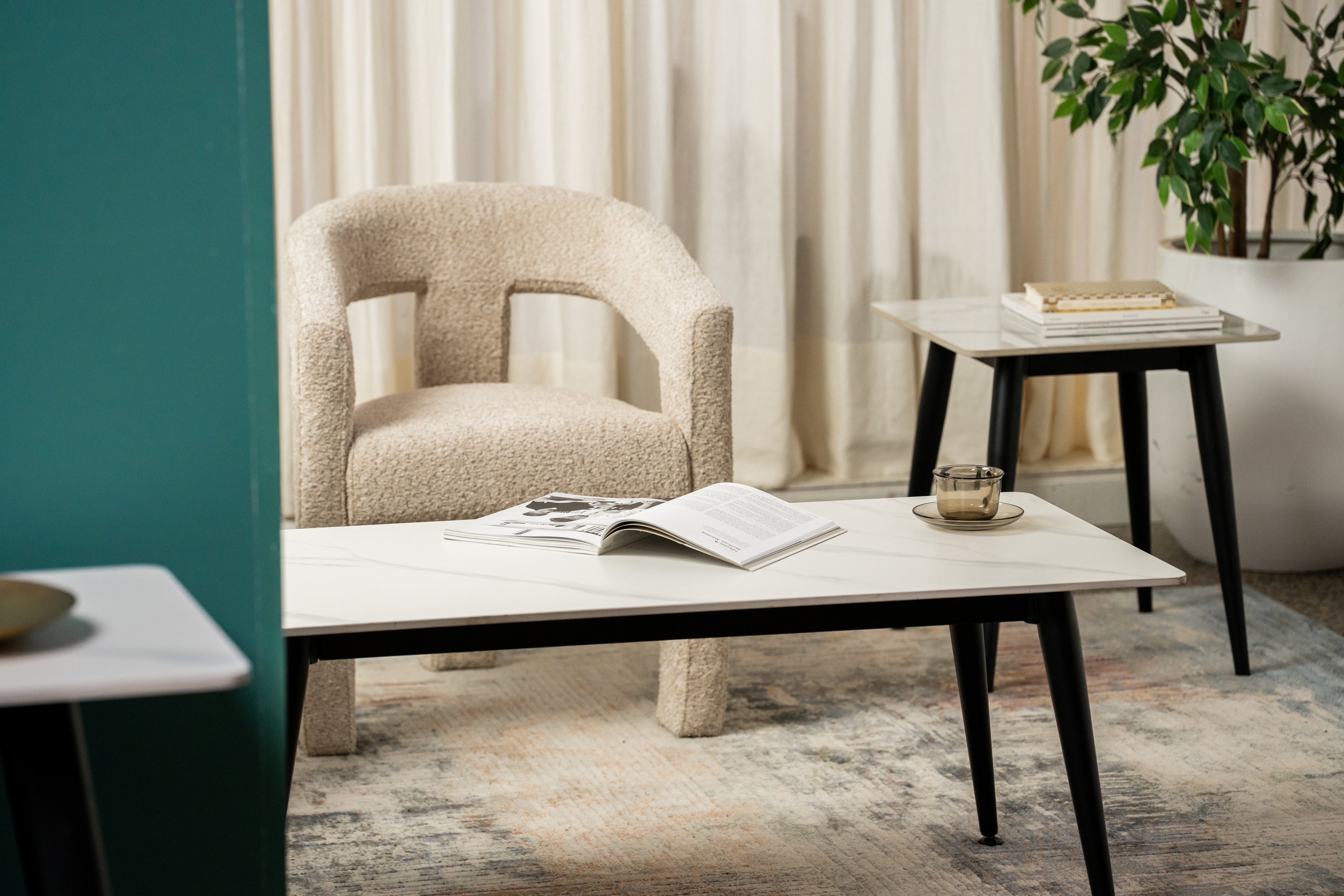 Bentley Side Table Snow White Ceramic