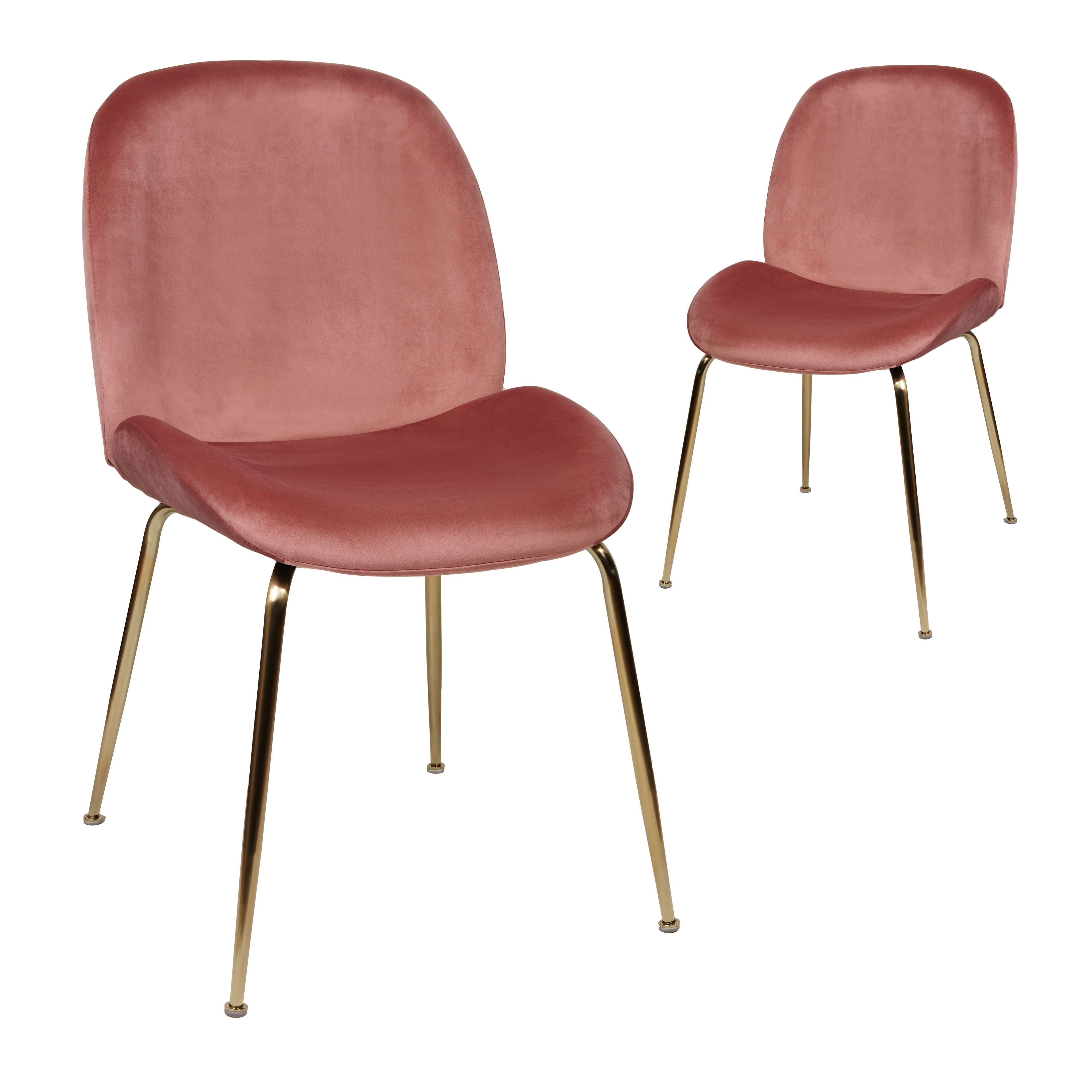 Asta Dining Chair Blush Velvet And Gold Frame (Set of 2)