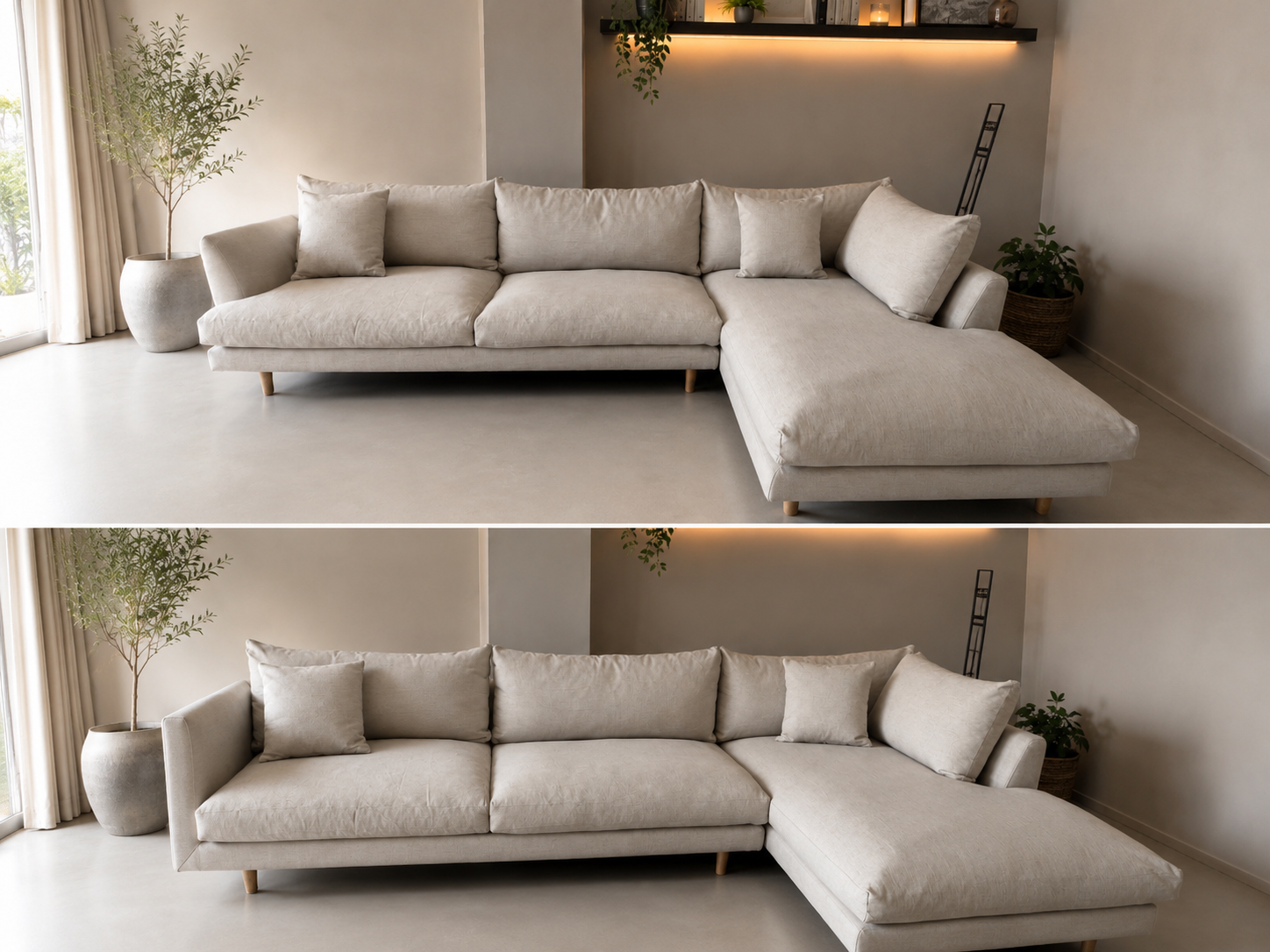 Oversized Feather-Filled Modular Sofa - SOLD